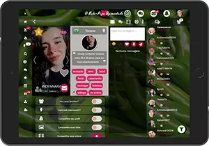 Reunir-se no tablet no aplicativo O Bate-Papo Apimentado